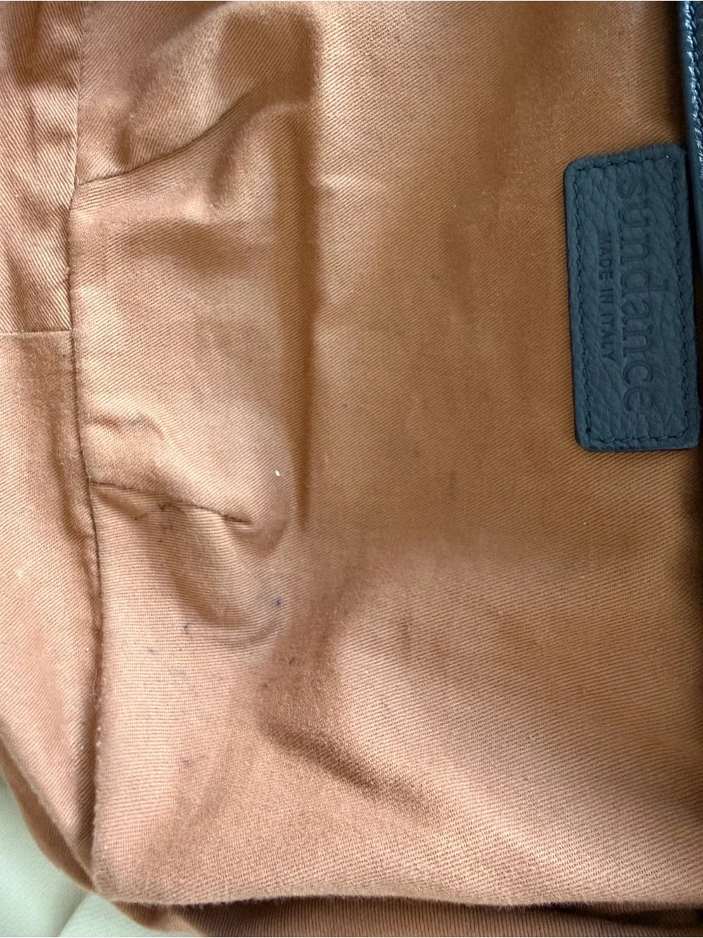 Sundance Genuine Leather & Suede Hobo Bag — Navy/Cognac Made In Italy
